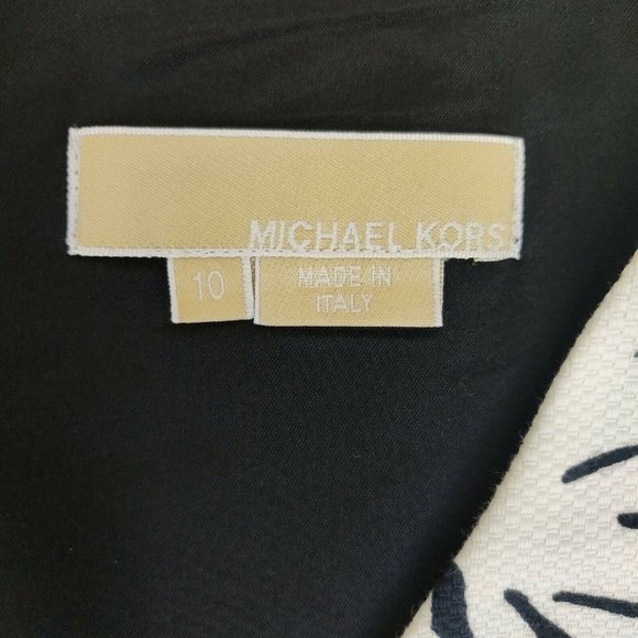 Michael Kors Collection Italy Size 10 Sheath Dress Lined Floral White Black - Picture 10 of 12